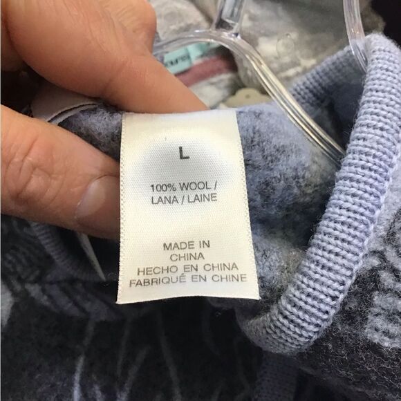 alfred dunner ladies LG light blue/gray sweater 100% wool - Picture 2 of 6